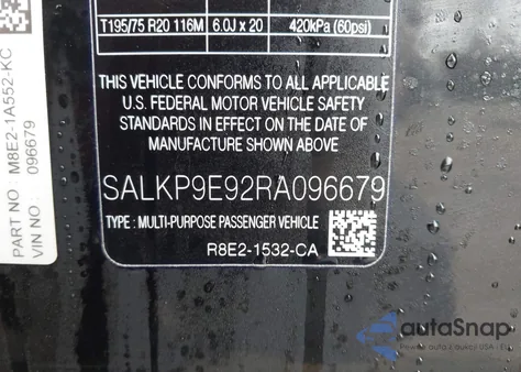 2024 Land Rover Range Rover Se z USA, uszkodzony, nr VIN SALKP9E92RA096679